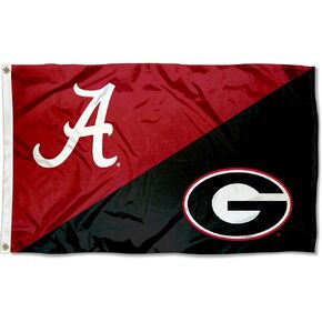 Split Alabama vs Georgia House Divided 3x5 Flag
