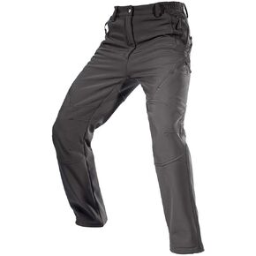 FREE SOLDIER Men's Fleece Lined Outdoor Cargo Hiking Pants Water Repellent Softshell Snow Ski Pants with Zipper Pockets