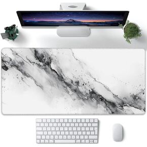 XXL Mouse Pad, Pink Peony Flowers Eucalyptus Green Leaves Large Desk Mat for Desktop, Extended Large Gaming Mouse Pad Mouse Mat with Non-Slip Rubber Base Stitched Edges for Home Office 35.4"X15.7"