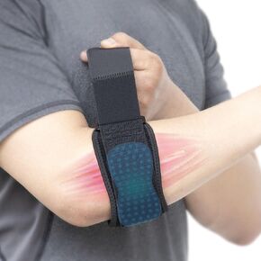 Tennis Elbow Brace - Adjustable Forearm Support Band with Gel Compression Pad, Elbow Strap for Bursitis, Golfers, Tendinitis, Effective Pain Relief, Sports - Both Men, Women (Single), L-XL
