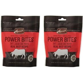 Merrick Power Bites All Natural Grain Free Gluten Free Soft & Chewy Chews Dog Treats Real Beef, 6 OZ