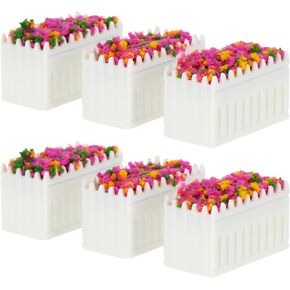 VICASKY 6pcs Decorative Planter Miniature Potted Plants Miniature Flower Bed Miniature Flower Pots Dollhouse Plants and Flowers Miniture Decoration Hand Decor Window Frame Sand Table Resin