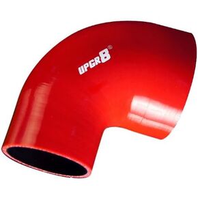 Universal 4-Ply High Performance 90 Degree Elbow Reducer Coupler Silicone Hose (3.0"(76MM) to 4.0"(102MM), Red) in Saudi Arabia
