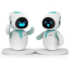 Eilik – Cute Robot Pets with Abundant Emotions, Your Perfect Interactive Companion at Home or Workspace. Unique Gifts for Girls & Boys. (Blue Combination)