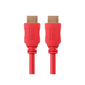 Monoprice 4K High Speed HDMI Cable - HDMI 2.0, 4K@60Hz, HDR, HDR10, Dolby Vision, 18Gbps, YUV 4:4:4, 28AWG, With Ferrite Cores, 10 Feet, Red