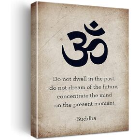 Positive Buddha Life Quote Wall Art Canvas Print Inspirational Sayings Poster Framed Artwork Vintage Painting for Home Wall & Tabletop Decor