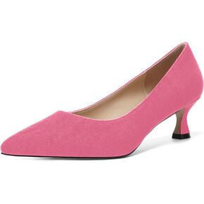 Womens Pointed Toe Bridal Slip On Suede Dress Kitten Low Heel Pumps Shoes 2 Inch