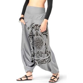 The Veshti Company Women's Printed Summer Harem Pants, Cotton Boho Hippie Casusal Oversized Palazzo Pant for Women