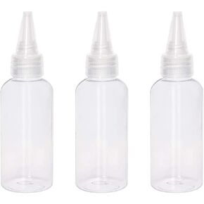 lasenersm 3 Pieces Plastic Squeeze Bottles 3.4oz Small Squeeze Bottles Plastic Bottles Applicator Mini Empty Squirt Bottle with Top Cap for Paint Art Craft Liquids Lotion Glue, Transparent