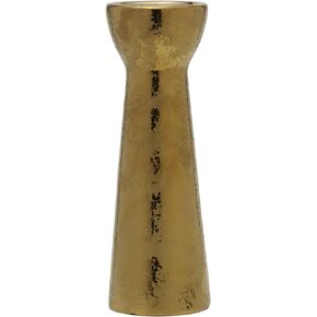 Elements Foil Ceramic Candle Holder,12 Inch, Gold