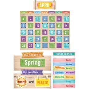 Creative Teaching Press Upcycle Style Calendar Set Bulletin Board (7061),Multi