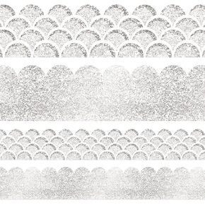 Yellow Scallops Bulletin Board Border 36ft Per Roll Two Sided Yellow Bulletin Board Border for Classroom Back to School Family Party