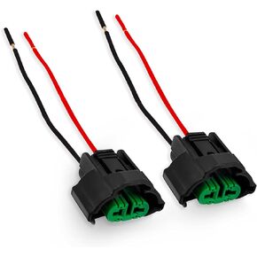 Female Adapters Wiring Harness Sockets OEM 9005 HB3 H10 9145 w/ 4-Inch Wire Pigtails Compatible with High/Low Beam or Fog Lights Use Replacemen