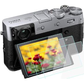 X100V Screen Protector Compatible for Fujifilm X100V / X-T4 Camera, 9H Tempered Glass Anti-Scrach Anti-Bubble Ultra-Clear (3 Pack)