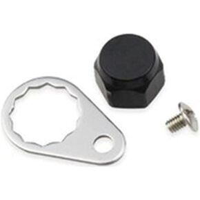 Black M7 Fishing Reel Screws Nut Caps, Metal Fishing Reel Handle Screw Cap Crank Nuts and Locking Plate Replacement for Left and Right Hand Plate DIY Fishing Accessory Hunting Fishing Reels