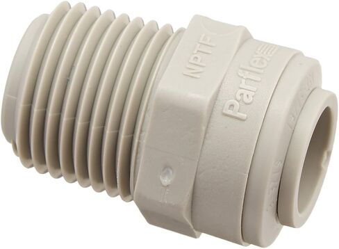 Parker Hannifin A8MC8-MG-pk5 True Seal Male Connector Fitting with EPDM Seal, Acetyl, 1/2" Push-to-Connect Tube x 1/2" Male NPTF, Gray (Pack of 5) in Saudi Arabia