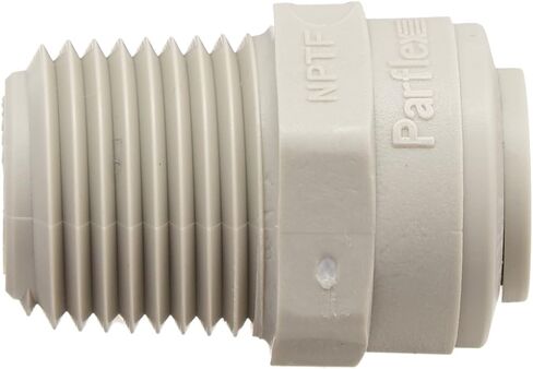 Parker Hannifin A8MC8-MG-pk5 True Seal Male Connector Fitting with EPDM Seal, Acetyl, 1/2" Push-to-Connect Tube x 1/2" Male NPTF, Gray (Pack of 5) in Saudi Arabia