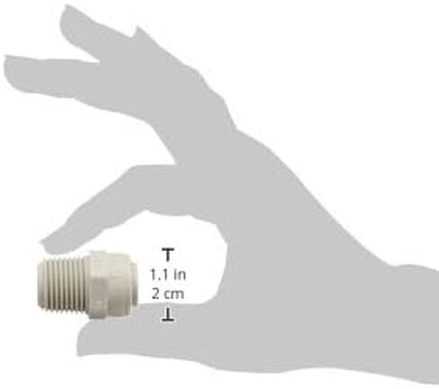 Parker Hannifin A8MC8-MG-pk5 True Seal Male Connector Fitting with EPDM Seal, Acetyl, 1/2" Push-to-Connect Tube x 1/2" Male NPTF, Gray (Pack of 5) in Saudi Arabia