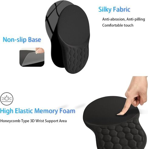 Ospelelf Ergonomic Wrist Rest, 3 in 1 Comfortable Mouse and Keyboard Wrist Support Set, Memory Foam, PU Base Non-slip Wrist Support for Desk, Office and Home Use, Floral in Saudi Arabia