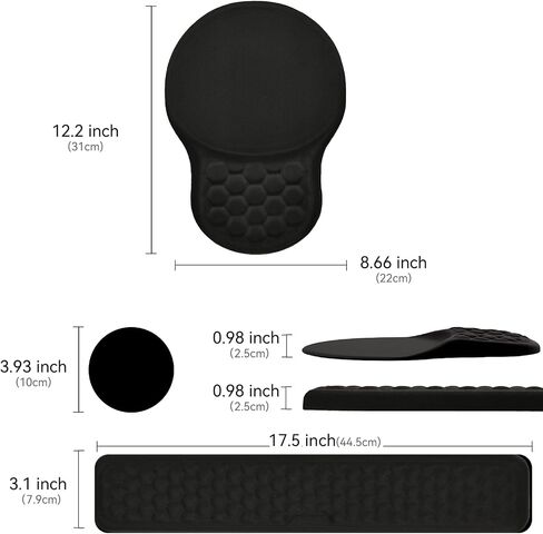 Ospelelf Ergonomic Wrist Rest, 3 in 1 Comfortable Mouse and Keyboard Wrist Support Set, Memory Foam, PU Base Non-slip Wrist Support for Desk, Office and Home Use, Floral in Saudi Arabia