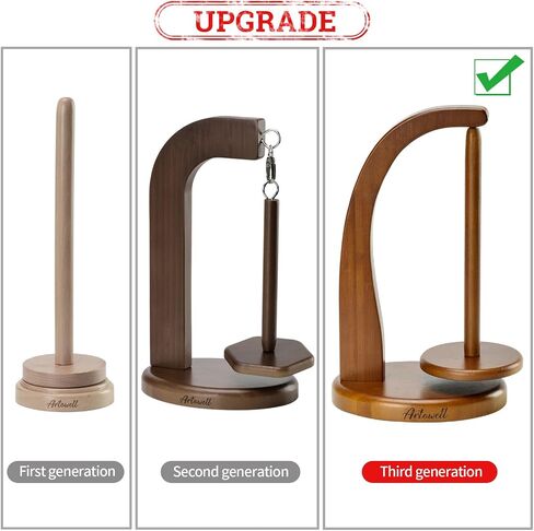 Yarn Holder with 3 Pcs Spindles for Knitting and Crocheting,Crochet Gift for Knitting Lovers,Wooden Yarn Spinner for Crochet by Artowell (Orginal Color) in Saudi Arabia