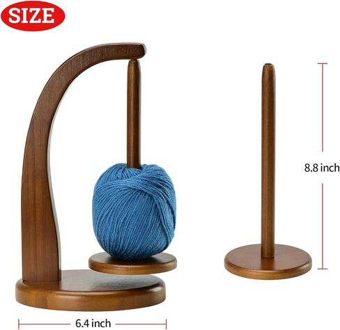 Yarn Holder with 3 Pcs Spindles for Knitting and Crocheting,Crochet Gift for Knitting Lovers,Wooden Yarn Spinner for Crochet by Artowell (Orginal Color) in Saudi Arabia