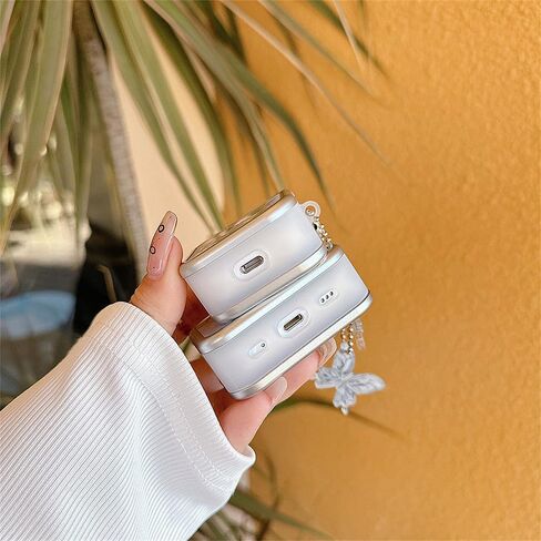 حافظة لطيفة لـ AirPods Pro 1/2 مع تصميم نمط الفراشة للفتيات المراهقات والنساء غطاء حماية ناعم من مادة TPU لـ Airpods Pro الجيل الثاني/الأول (أرجواني) in Kuwait