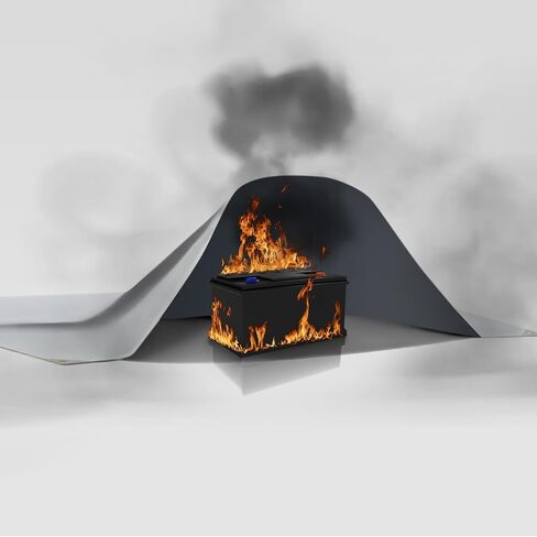 FLASLD Fireproof Lithium Battery Cover, Fastest & Simplest Way to Isolate and Extinguish Small Fires, Fire Blanket for E-scooter and E-bike (79×79 inch - Grey) in Saudi Arabia