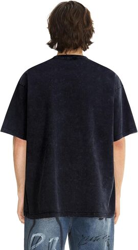 Arnodefrance الرجال خمر إلكتروني الرسم التي شيرت المعتاد القطن تي شيرت Crewneck تي شيرت in Saudi Arabia