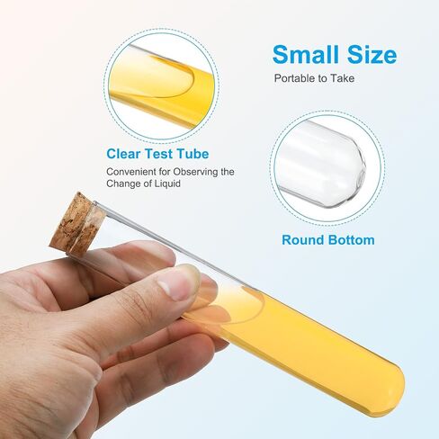 PATIKIL 50ml Test Tubes Set, 24pcs 5.91x0.98in Glass Clear Round Bottom Test Tube Containers with Stopper for Bead Party Candy Bath Salt Storage Scientific Experiment Plant Propagation in Saudi Arabia
