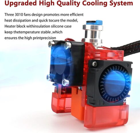 جميع المعادن V6 Hotend. ملحقات Hotend V6 J-Head Bowden Extruder Hotend المُحدثة مع 3 مراوح تبريد (3010)، طقم قطع غيار ساخنة لجميع طابعات E3D V6 Makerbot ثلاثية الأبعاد مقاس 1.75 مم (بركان 24 فولت) in Saudi Arabia