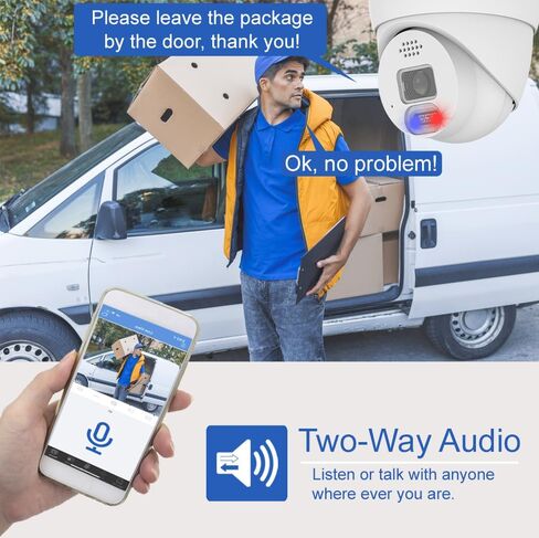GW Security 16 قناة 4K 12MP NVR H.265+ 8MP نظام كاميرا أمان للرؤية الليلية بالألوان الكاملة مع 16 × 8 ميجابكسل IP ثنائي الاتجاه أضواء إنذار صوتي PoE Dome Security Cameras، كشف الإنسان والمركبات بالذكاء الاصطناعي in Saudi Arabia