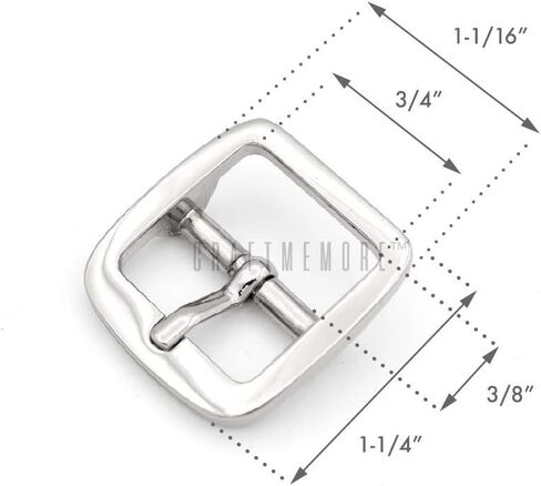 CRAFTMEMORE 3/4 Inch Single Prong Belt Buckle Square Center Bar Buckles Craft Accessories SC04 - Pick Color in Saudi Arabia