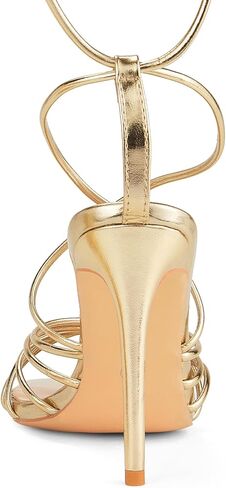 Elisabet Tang Women Strappy Heeled Sandals Lace Up 4 Inch Stilettos Square Open Toe High Heels Ankle Strap for Prom Party Evening in Saudi Arabia