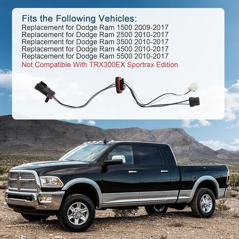 CARMOCAR المصباح الأمامي الأسلاك تسخير 2 قطعة 68193062AB 68193062AA متوافق مع 2009-2017 دودج رام 1500/2500/3500/4500/5500 للهالوجين الرباعي فقط in Kuwait