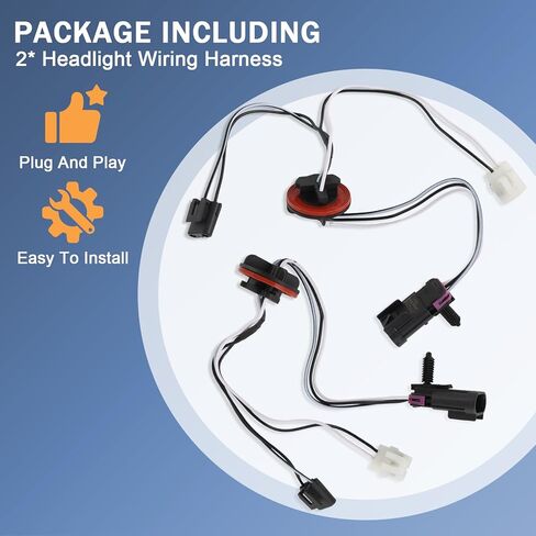 CARMOCAR المصباح الأمامي الأسلاك تسخير 2 قطعة 68193062AB 68193062AA متوافق مع 2009-2017 دودج رام 1500/2500/3500/4500/5500 للهالوجين الرباعي فقط in Kuwait