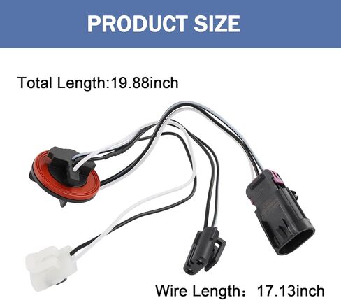 CARMOCAR المصباح الأمامي الأسلاك تسخير 2 قطعة 68193062AB 68193062AA متوافق مع 2009-2017 دودج رام 1500/2500/3500/4500/5500 للهالوجين الرباعي فقط in Kuwait