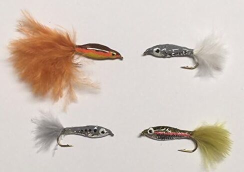 Fly Fishing Flies EPOXY Minnows 16 Flies for Trout Supplied with Free Clip Shut Fly Box #340 in Kuwait
