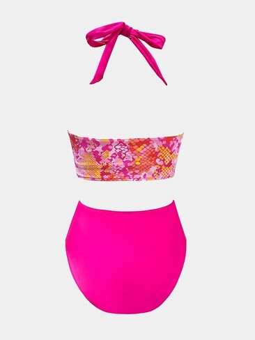 CUPSHE Women's Bikini Sets High Waisted Bathing Suit Halter Knot Front Swimwear in Saudi Arabia
