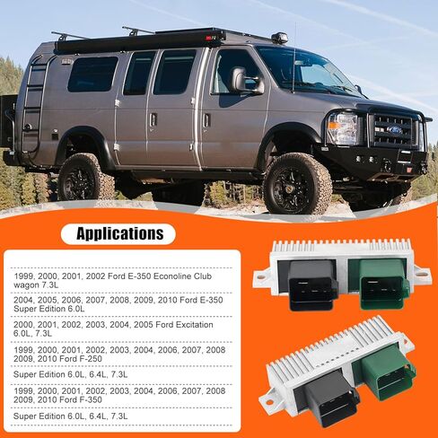 مفتاح وحدة التحكم في التسخين المسبق المحسن لسيارة Ford F-250، F-350، E-350 متوافق مع محركات 6.0L، 7.3L - يستبدل قطعة OEM DY876 YC3Z-12B533-AA in Kuwait