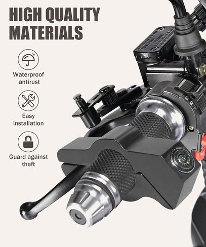 RACOONA Motorcycle Lock,Motorcycle Accessories Car Accessories Motorcycle Locks Anti Theft,Heavy Duty Motorcycle Brake Lock,Adjustable Bike Handlebar Lock to Protect Motorcycle (Black) in Saudi Arabia