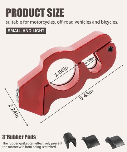 RACOONA Motorcycle Lock,Motorcycle Accessories Car Accessories Motorcycle Locks Anti Theft,Heavy Duty Motorcycle Brake Lock,Adjustable Bike Handlebar Lock to Protect Motorcycle (Black) in Saudi Arabia