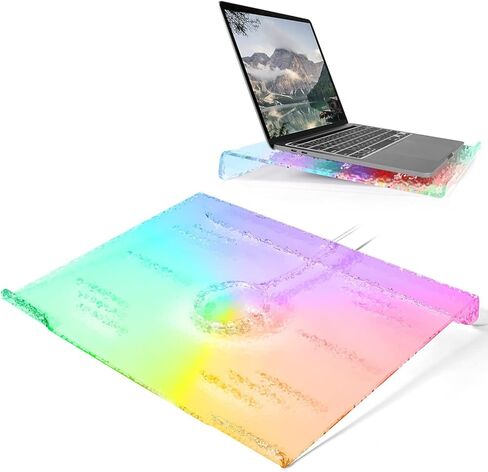 Laptop Notebook Acrylic Stand Holder, RGB Backlight Ultrabook Stand Riser, Portable with Multiple Heat-Vent Light Weight Compatible with Lenovo, MacBook, Dell, HP in Saudi Arabia