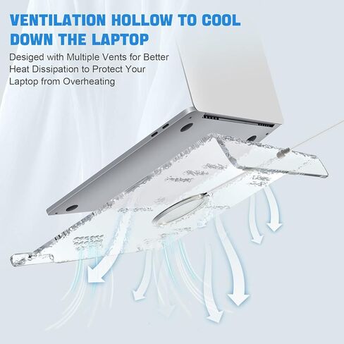 Laptop Notebook Acrylic Stand Holder, RGB Backlight Ultrabook Stand Riser, Portable with Multiple Heat-Vent Light Weight Compatible with Lenovo, MacBook, Dell, HP in Saudi Arabia