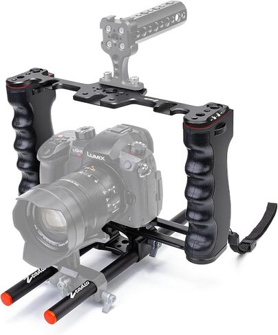 Zeadio Camera Video Rig Cage, Aluminum Filmmaking Movie Making Kit with 2 × 15mm Guide tube in Saudi Arabia