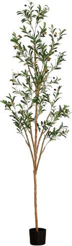 Nearly Natural Olive Tree Artificial Indoor 7FT Tall Silk Faux Olive Tree for Home and Office Decor, Fake Potted Olive Tree with Natural Wood Trunk, Realistic Olive Tree Branches and Lifelike Fruits in Saudi Arabia