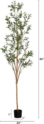 Nearly Natural Olive Tree Artificial Indoor 7FT Tall Silk Faux Olive Tree for Home and Office Decor, Fake Potted Olive Tree with Natural Wood Trunk, Realistic Olive Tree Branches and Lifelike Fruits in Saudi Arabia