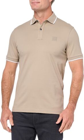BOSS Men's Square Patch Logo Slim Fit Cotton Polo Shirt in Saudi Arabia
