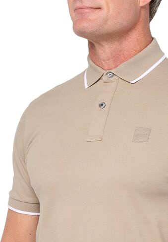 BOSS Men's Square Patch Logo Slim Fit Cotton Polo Shirt in Saudi Arabia