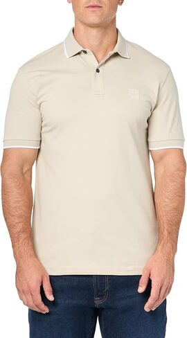 BOSS Men's Square Patch Logo Slim Fit Cotton Polo Shirt in Saudi Arabia